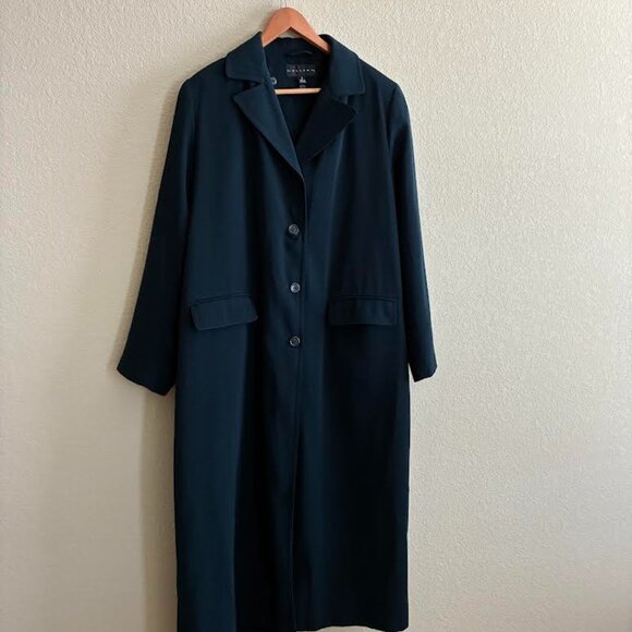 Gallery Trench Coat – Size 8 | Gently Used | Elegant Blue with hint of Green Hue - Picture 1 of 5
